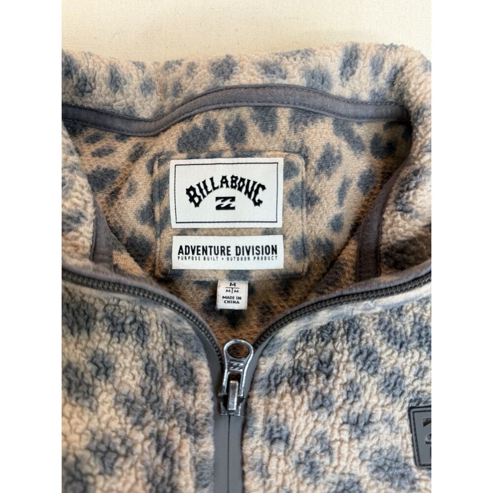 Billabong Leopard Pullover Women’s 1/4 Zip Sweater Y2K Preppy Sz M (d21) - Picture 4 of 5